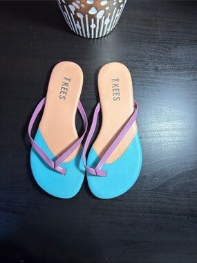 TKEES Turquoise & Lavender Flip Flop Sandals